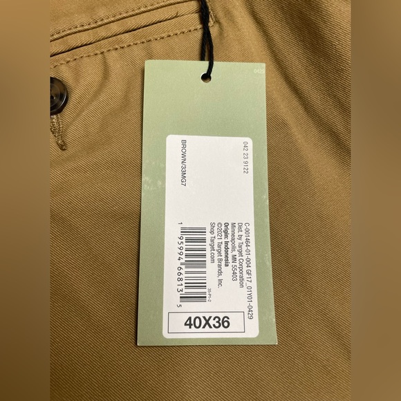 Goodfellow & Co. Men’s Big & Tall Khaki Skinny Chinos 40 x 36 NWT - Picture 6 of 8